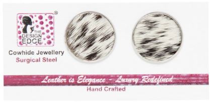 The Design edge Nairobi Cowhide Stud Earrings 16mm