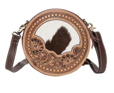 Jamaica Tooling Leather Round Cowhide Bag