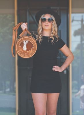 Jamaica Tooling Leather Round Cowhide Bag