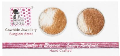 The Design edge Nairobi Cowhide Stud Earrings 16mm