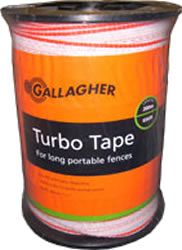 Gallagher Tape Turbo White Orange Edge 40Mm 200M
