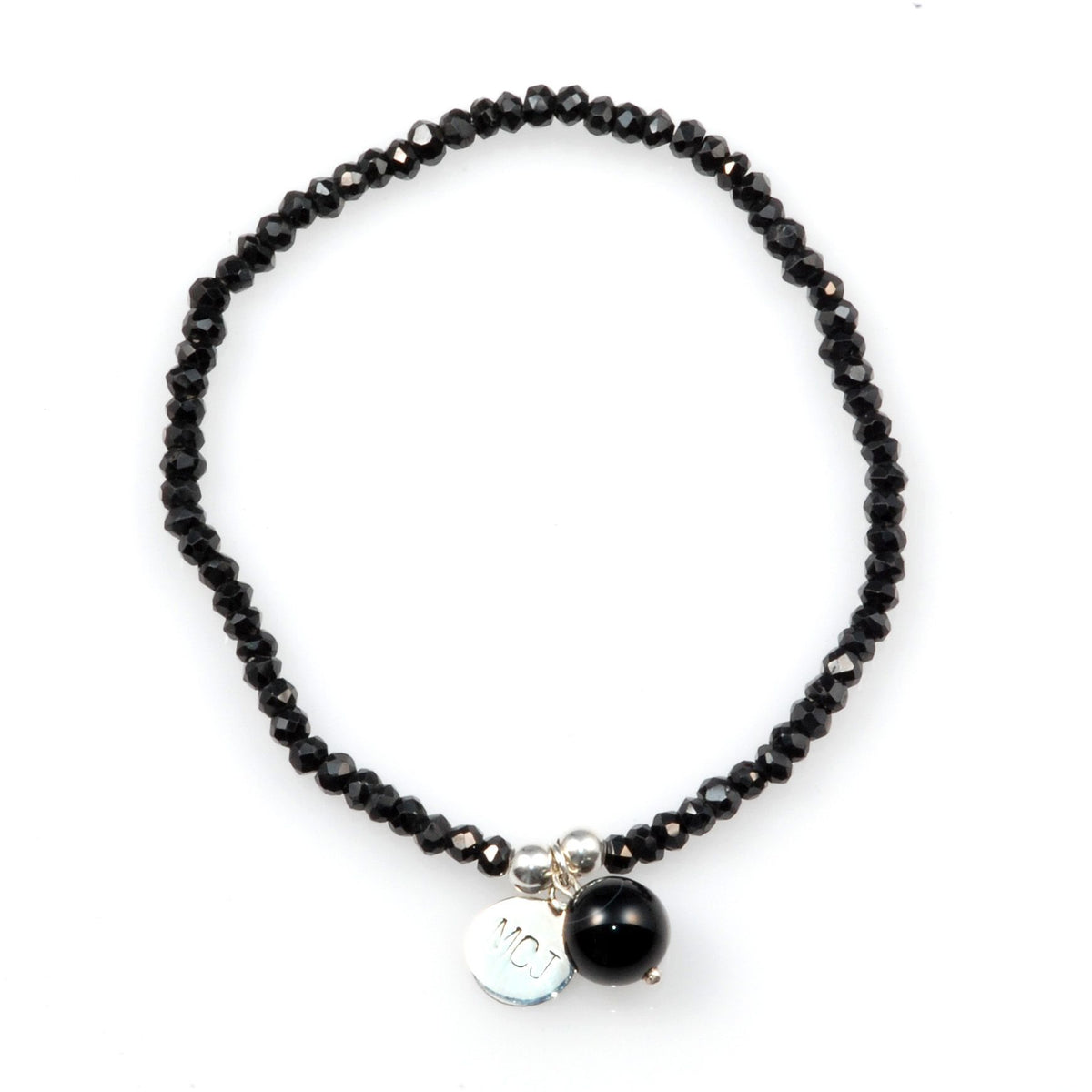 Bracelet Ss Fine Black Agate