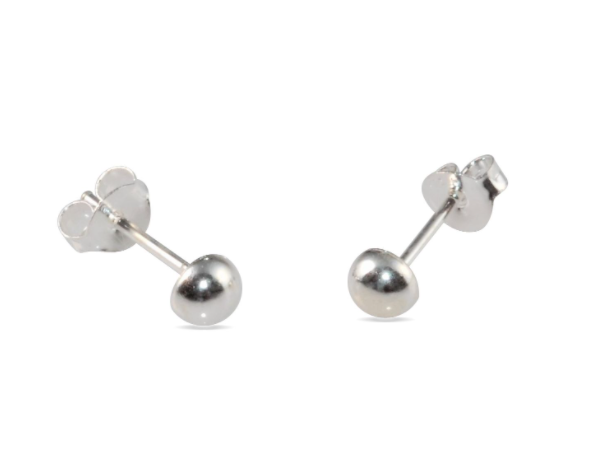Earrings SS 5mm Half Ball Stud
