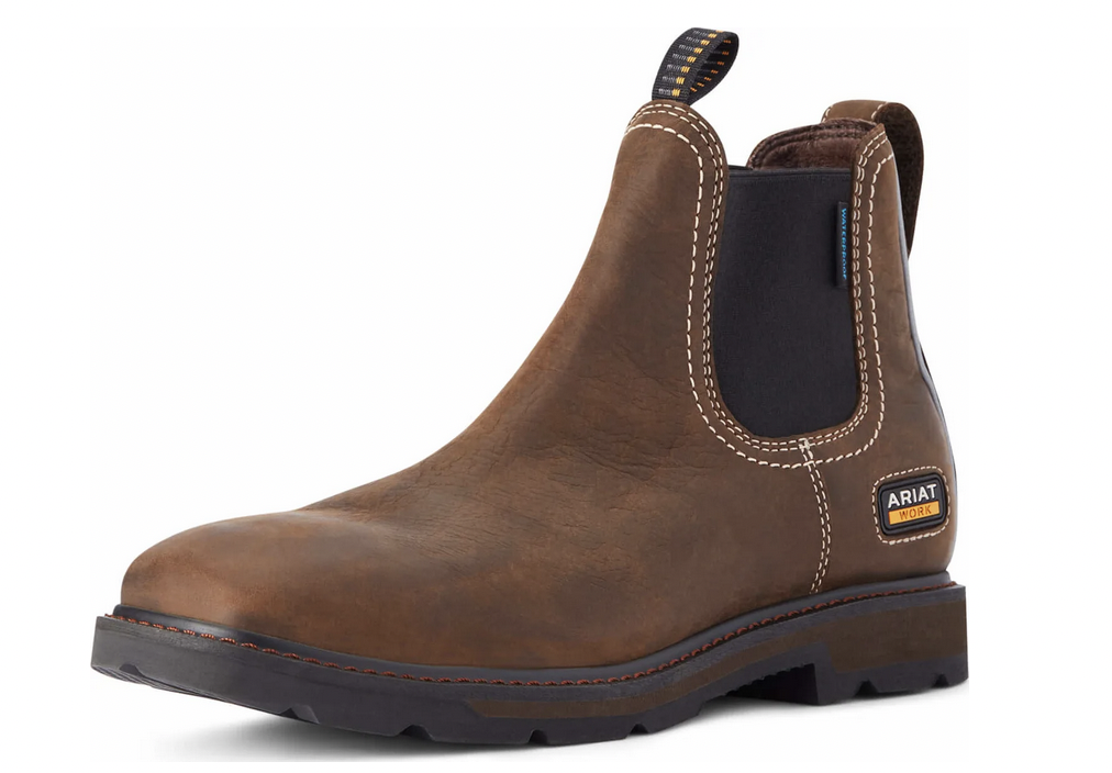 Ariat Mns Groundbreaker Chelsea Wide Square Toe H2O Dark Brown