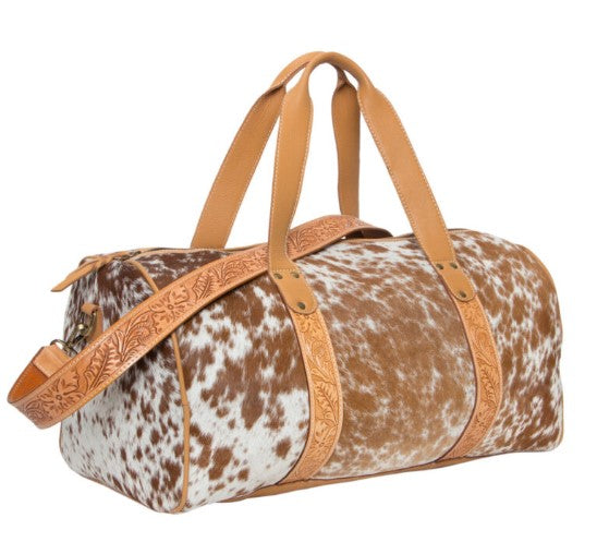 The Design Edge Colombia Cowhide Travel Bag with Carving Details