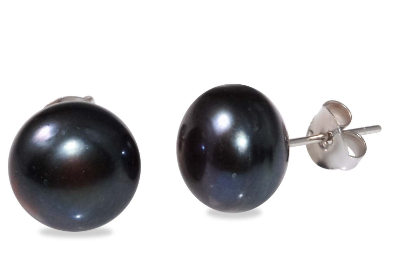 Studs Sterling Silver and Blue Freshwater Pearl