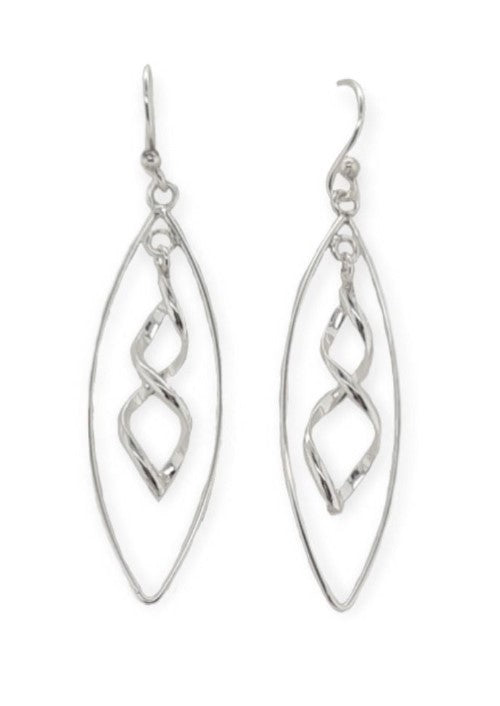 Earrings Sterling Silver Pretty Twist