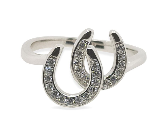 Ring Sterling Silver Double Horseshoe