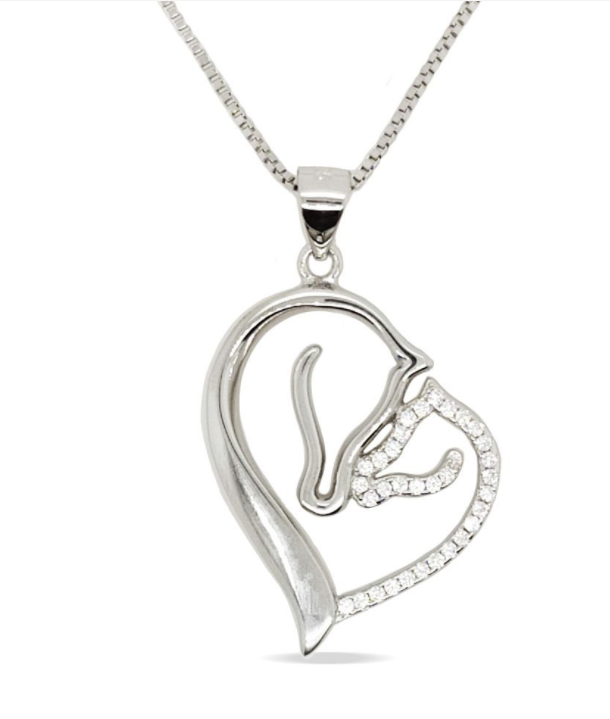 Pendant Ss Cz Mare And Foal