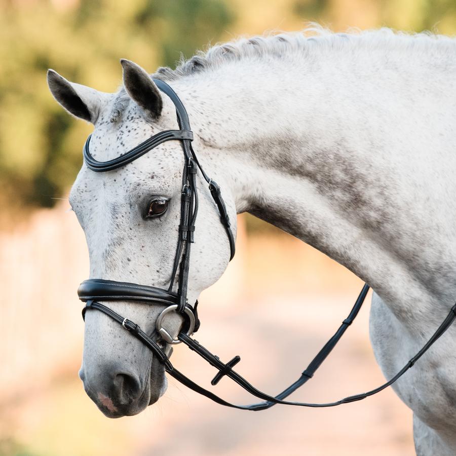 Lumiere Equestrian Ainsley Italian Leather Bridle Convertible Leather And Rubber Grip Reins