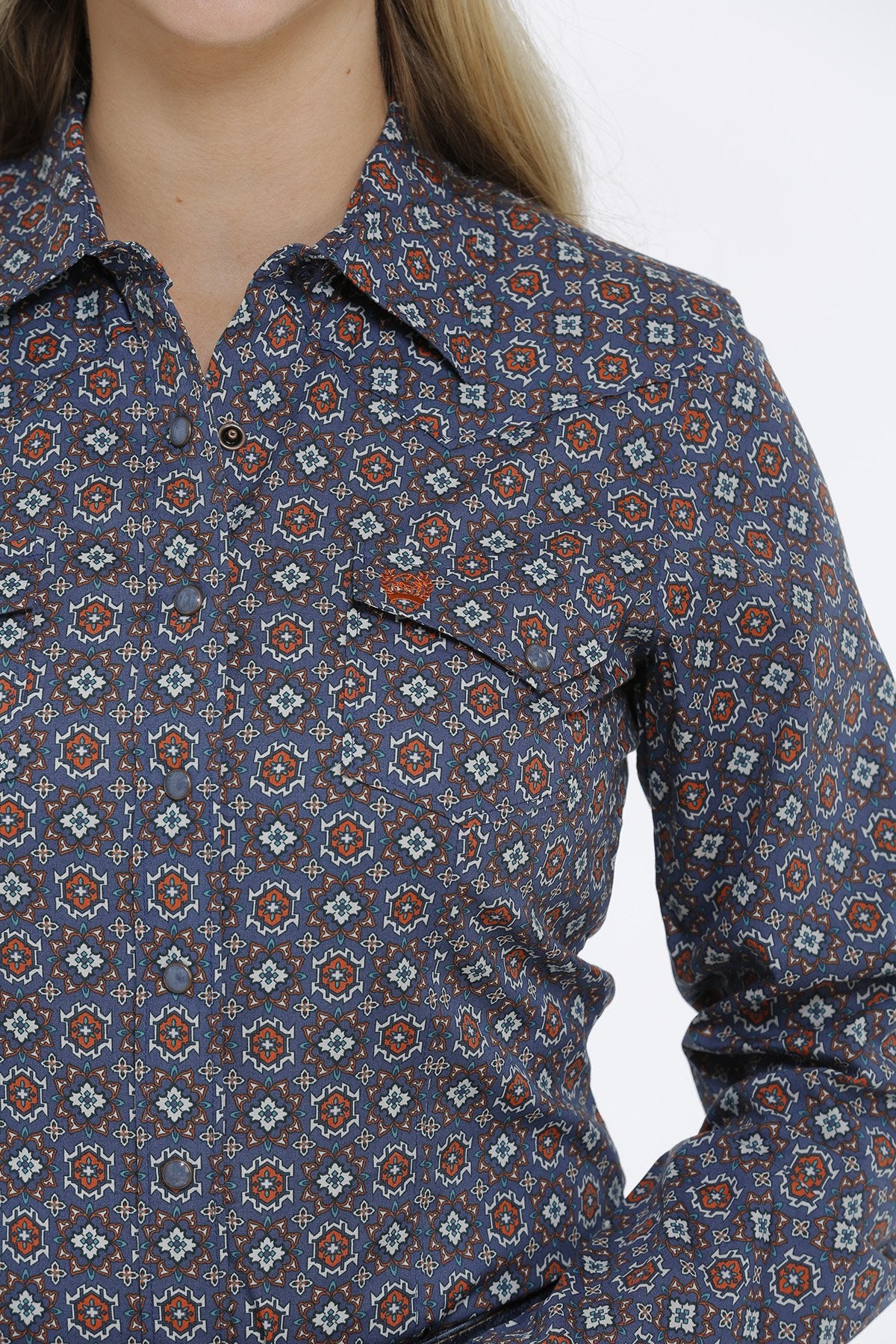 Cinch Wmns Button Down Western Shirt - Black Friday Sale