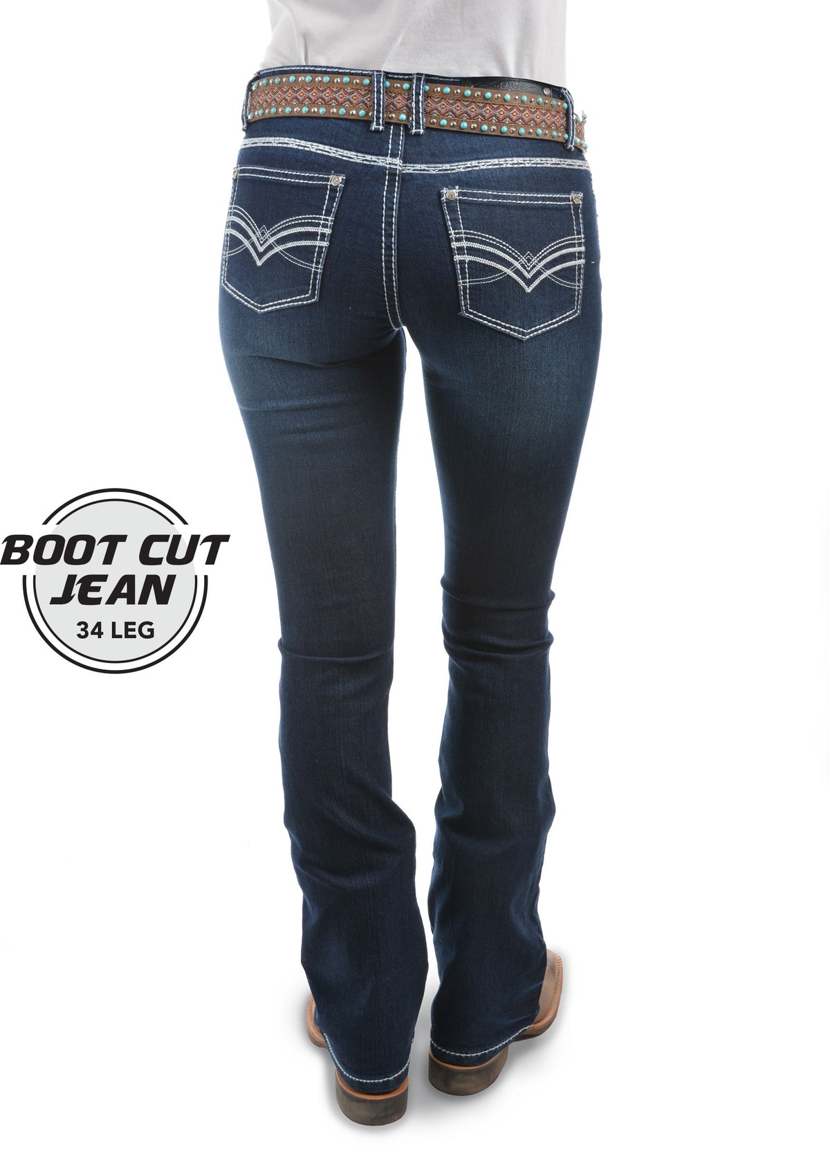 Pure Western Wmns Hannah Bootcut Jean 34 Leg