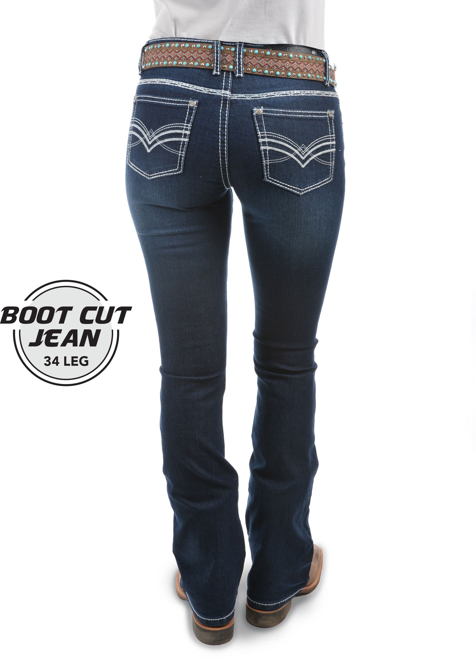 Pure Western Wmns Hannah Bootcut Jean 34 Leg
