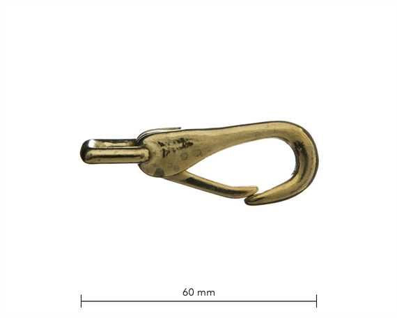 Snap Fixed Square Eye 15mm Brass 60mm Long