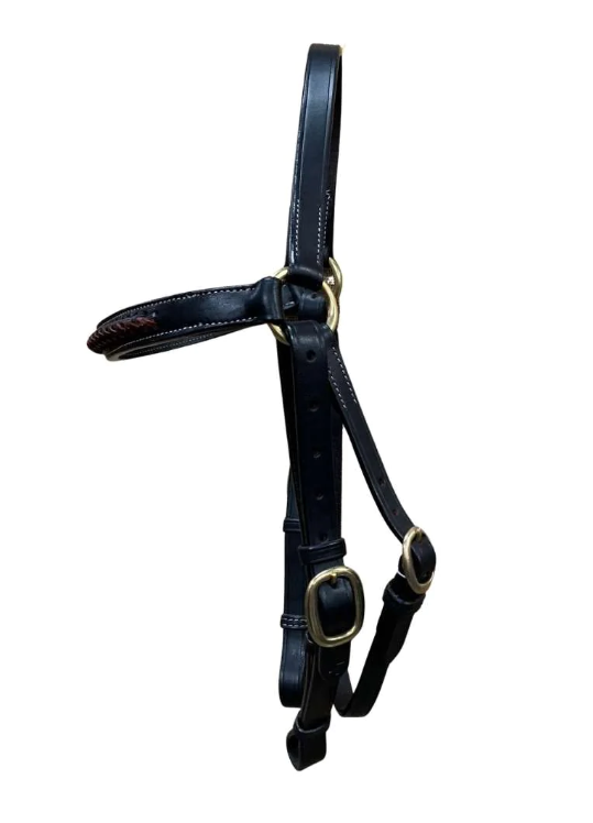 Toprail Bridle With Raised Plait Leather Dark Brown