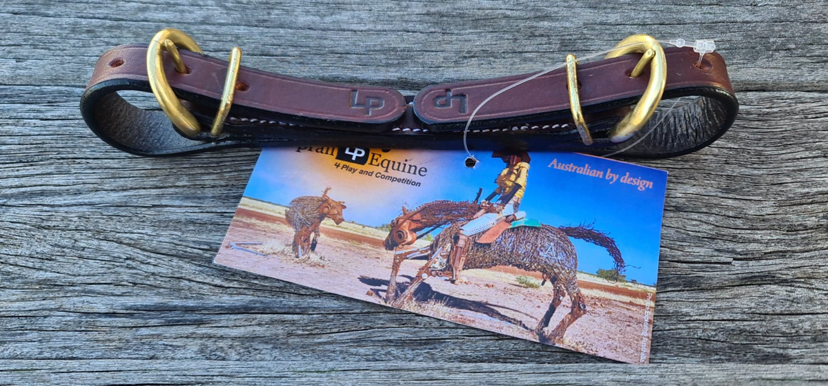Toprail Curb Strap Leather with Solid Brass Buckles
