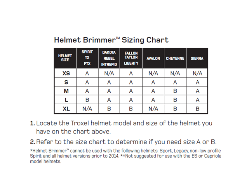 Troxel Helmet Brimmer Size A
