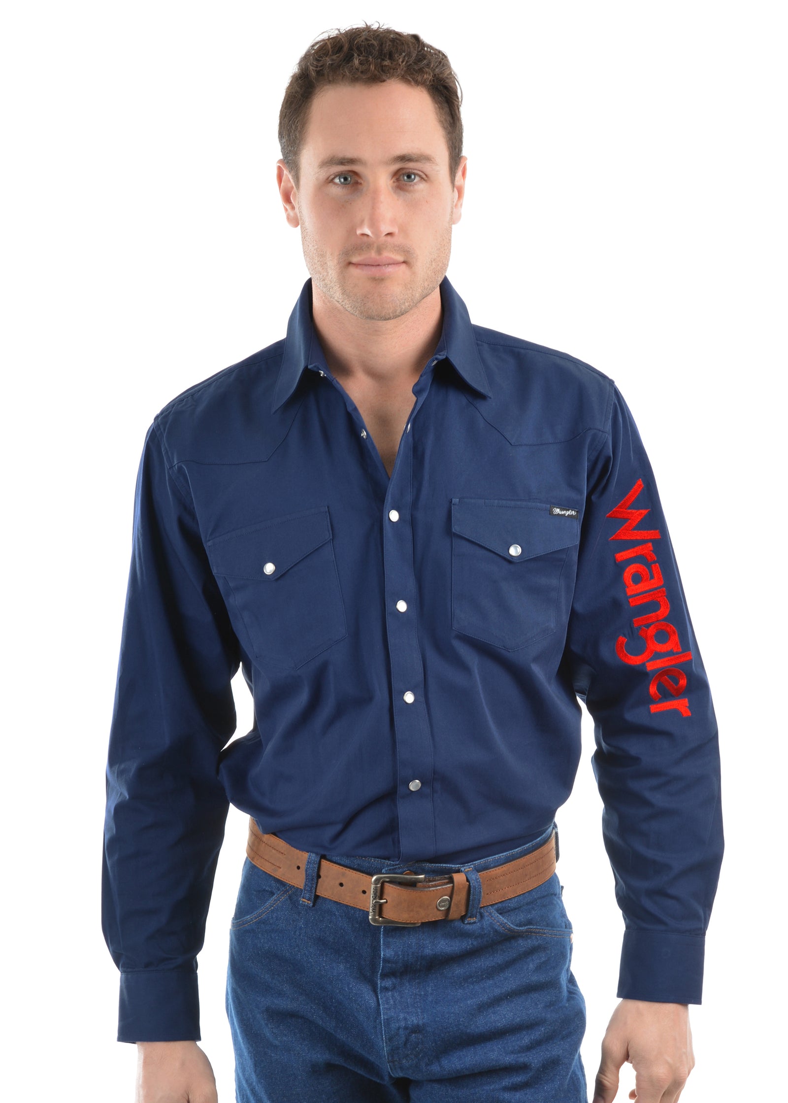Wrangler Logo Rodeo LS Drill Shirt